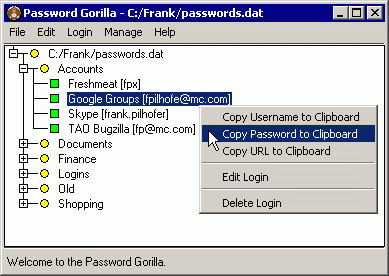 Password Gorilla for Linux 1.5.3.7 full