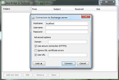 Java Bridge to Exchange screenshot